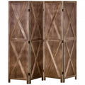 Homcom 5.6ft 4-panel Wooden Room Divider With Foldable Design