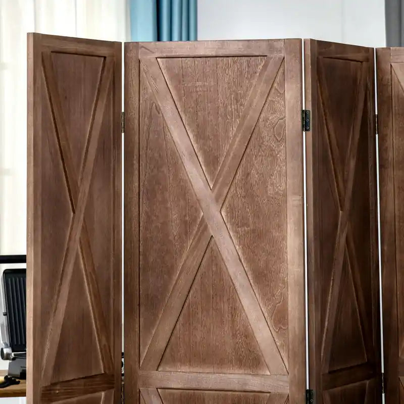 Paravent en bois à 4 panneaux de 1,7 m avec design pliable