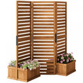 Outsunny Outdoor Privacy Screen With 4 Raised Beds And Drainage Holes
