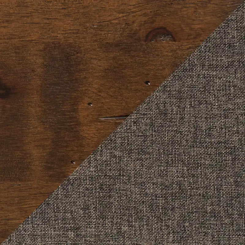 Chaise de salle à manger Plum en tissu polyester, bois, dossier à barreaux - Brun muscade