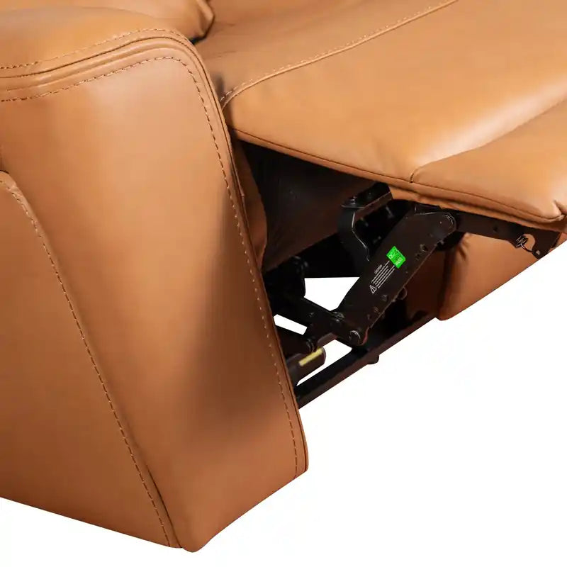 Causeuse inclinable électrique en cuir véritable 79 po avec appuie-têtes électriques