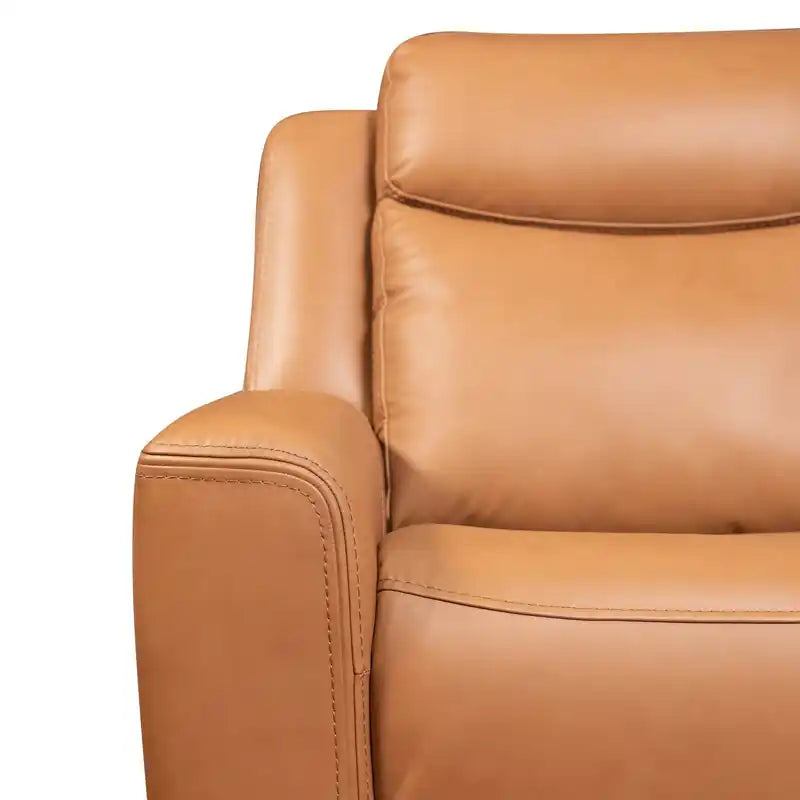 Causeuse inclinable électrique en cuir véritable 79 po avec appuie-têtes électriques