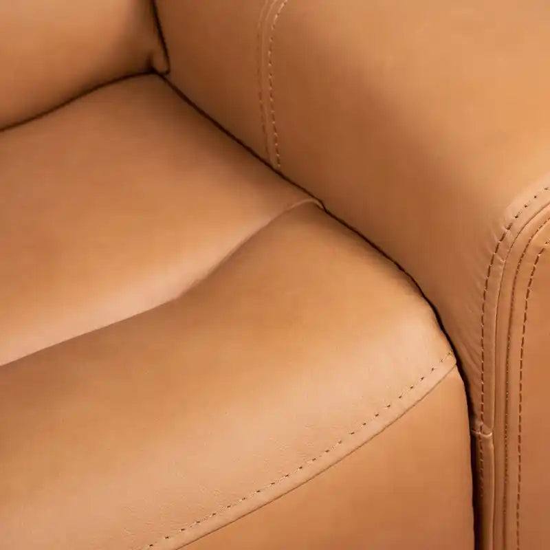 Causeuse inclinable électrique en cuir véritable 79 po avec appuie-têtes électriques
