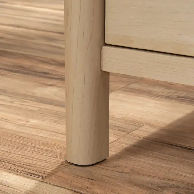 Bureau d'ordinateur commercial 59,06" avec 3 tiroirs et armoire - Érable naturel