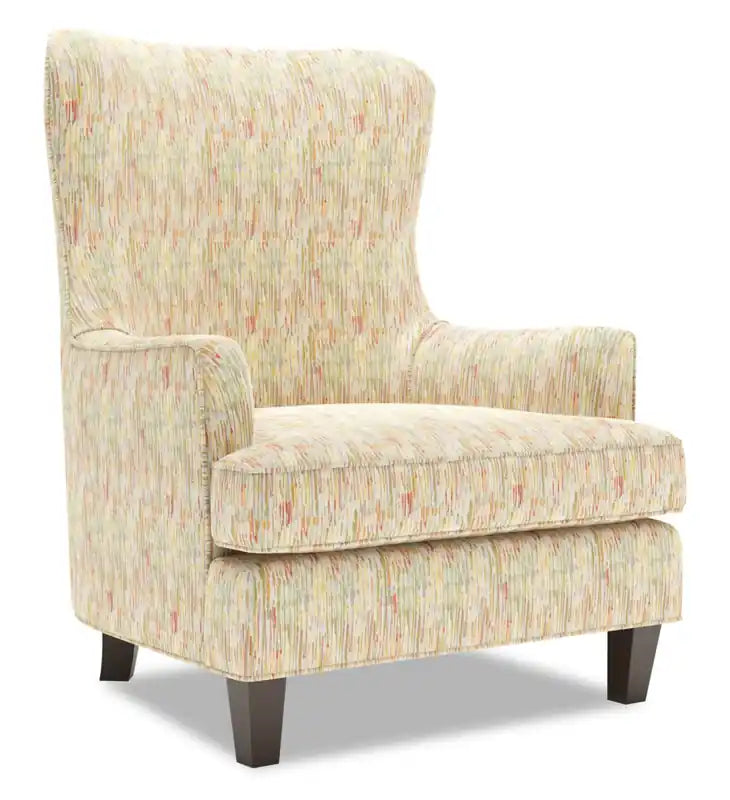 Made in Canada Sofa Lab Customizable Wingback 32 Fabric Accent Chair - Garden Multicolour
