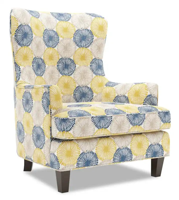 Fauteuil d'appoint personnalisable Wingback 32 en tissu - Jardin multicolore