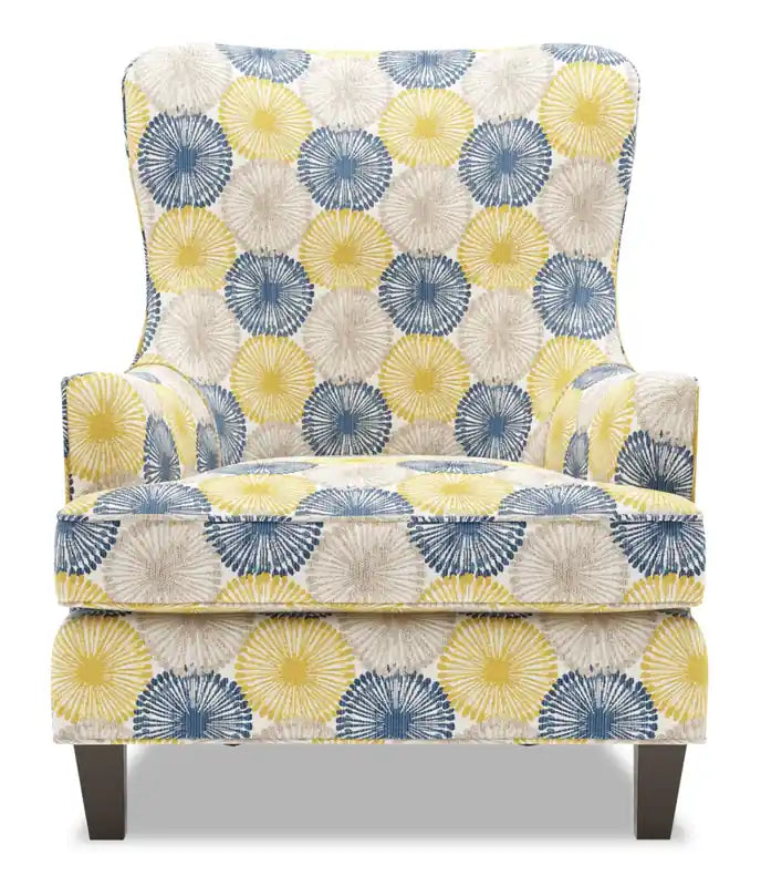 Fauteuil d'appoint personnalisable Wingback 32 en tissu - Jardin multicolore