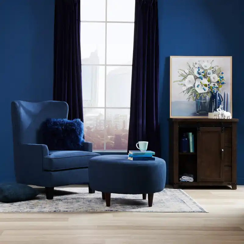 Fauteuil d'appoint personnalisable Wingback 32 en tissu - Jardin multicolore