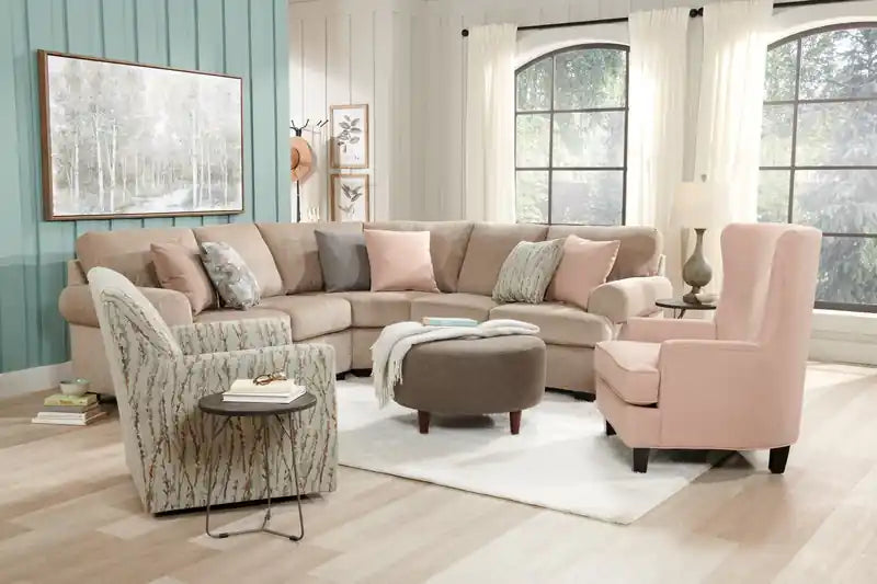 Fauteuil d'appoint personnalisable Wingback 32 en tissu - Jardin multicolore