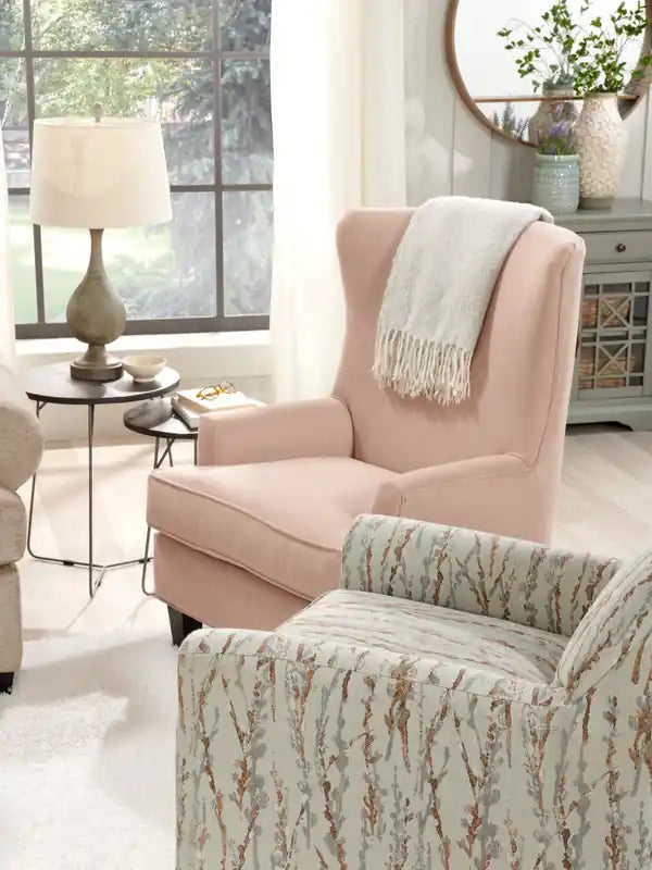 Fauteuil d'appoint personnalisable Wingback 32 en tissu - Jardin multicolore