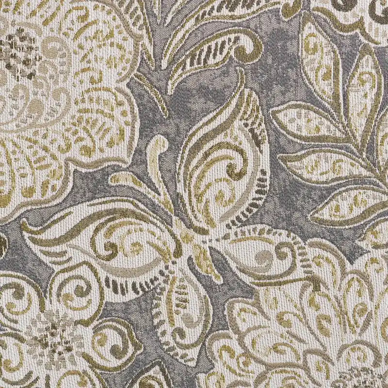 Canapé en tissu chenille 93 po avec garniture cloutée et pieds en bois tournés